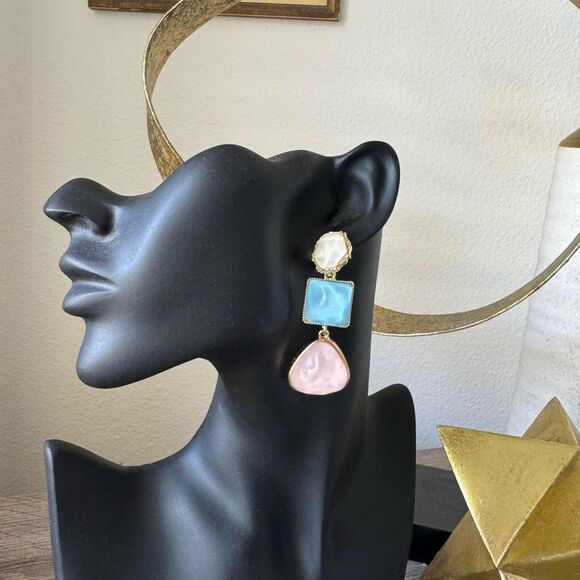 Radiant pastel color Drop Earrings A1313 - Picture 3 of 3